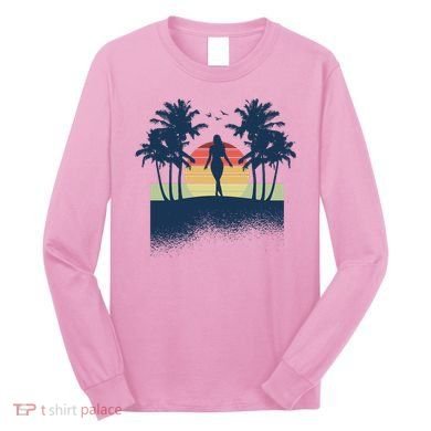 Retro Sunset Tropical Vacation Long Sleeve Shirt