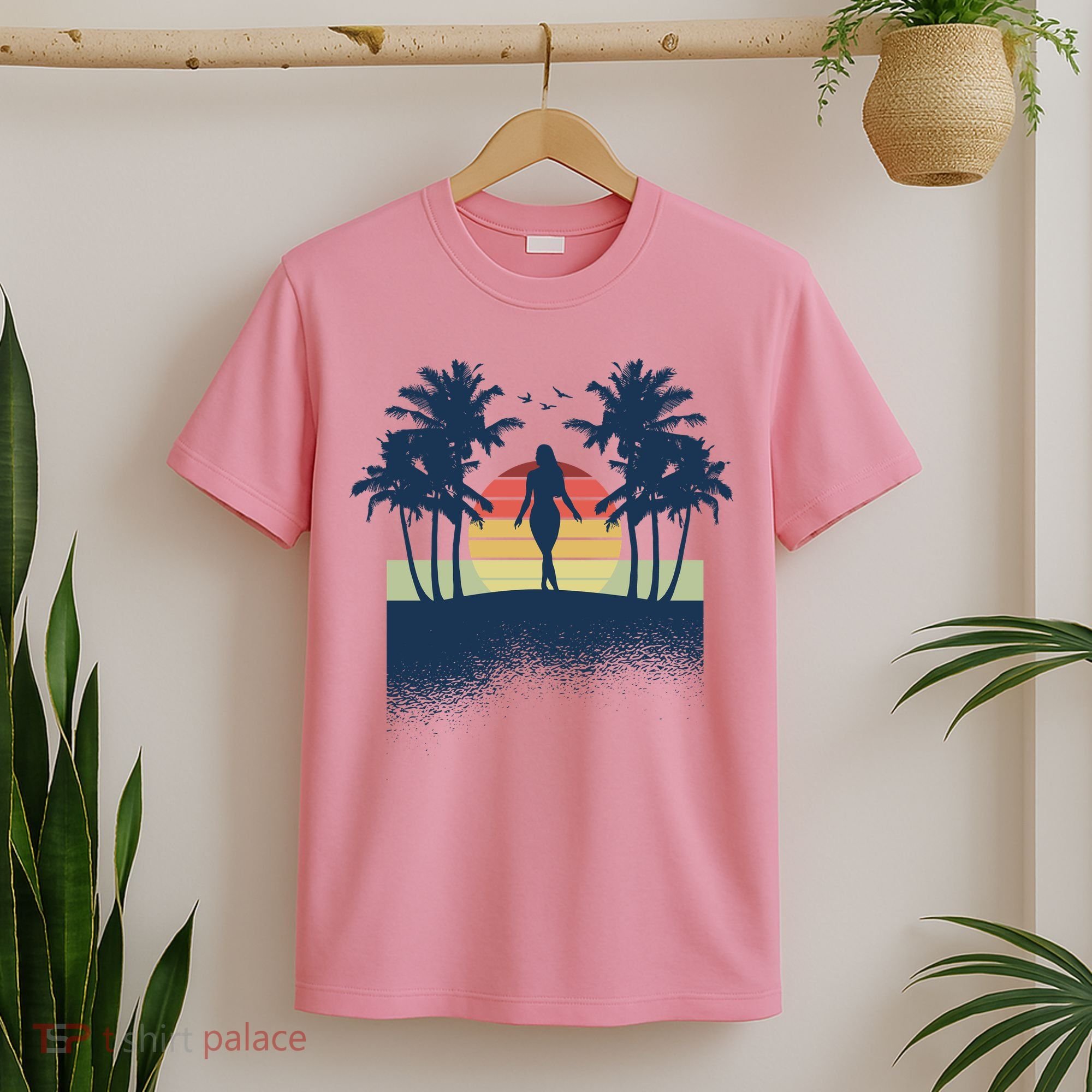 Retro Sunset Tropical Vacation T-Shirt