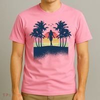 Retro Sunset Tropical Vacation T-Shirt thumb 3