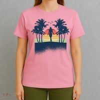 Retro Sunset Tropical Vacation T-Shirt thumb 4