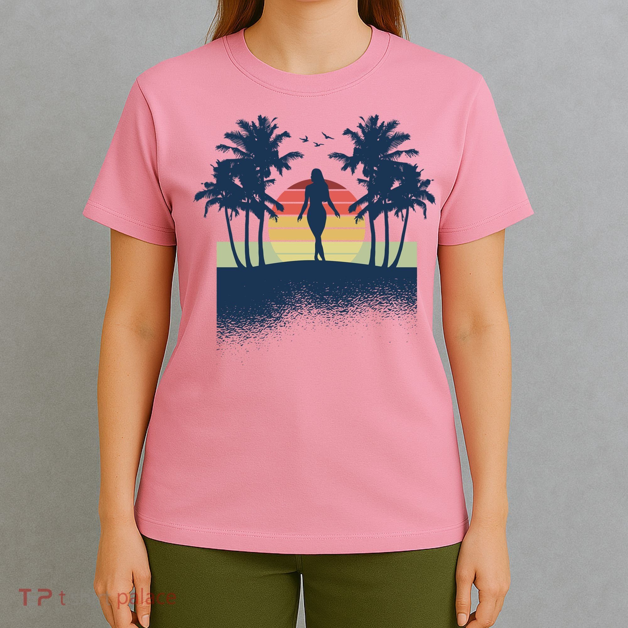 Retro Sunset Tropical Vacation T-Shirt
