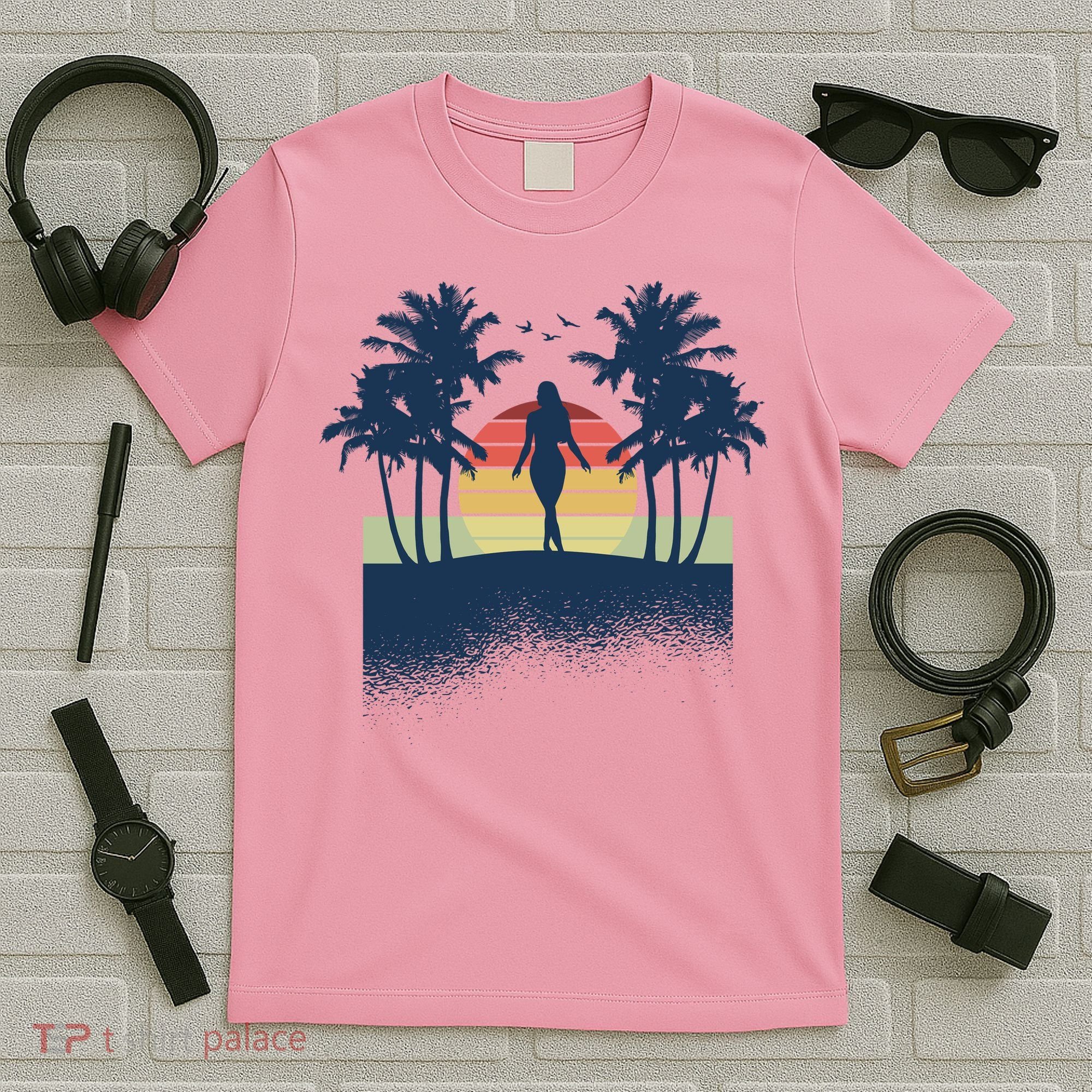 Retro Sunset Tropical Vacation T-Shirt