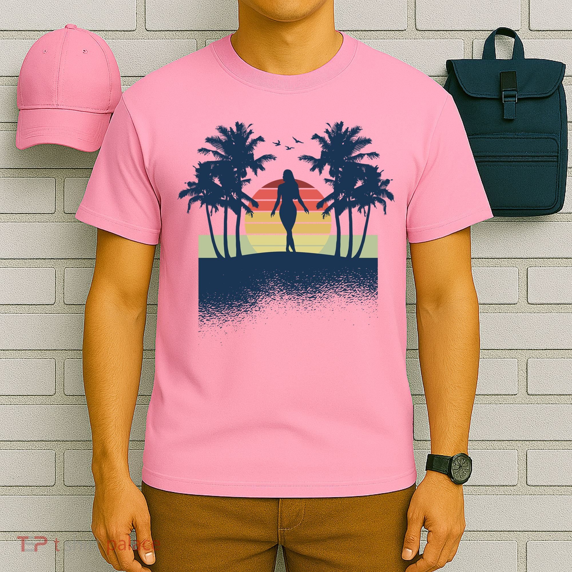 Retro Sunset Tropical Vacation T-Shirt