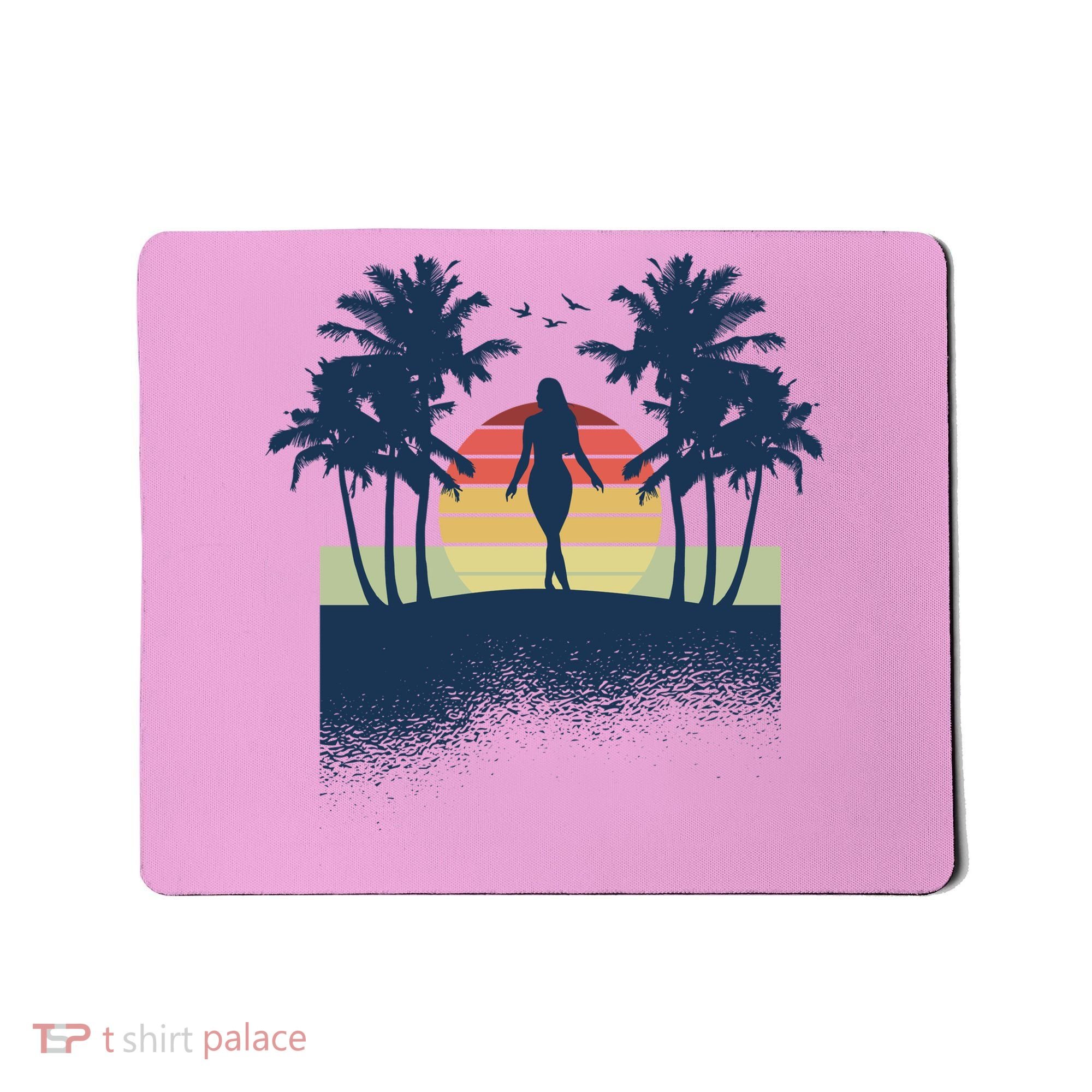 Retro Sunset Tropical Vacation Mousepad
