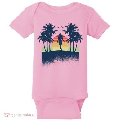 Retro Sunset Tropical Vacation Baby Bodysuit