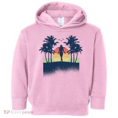 Retro Sunset Tropical Vacation Toddler Hoodie