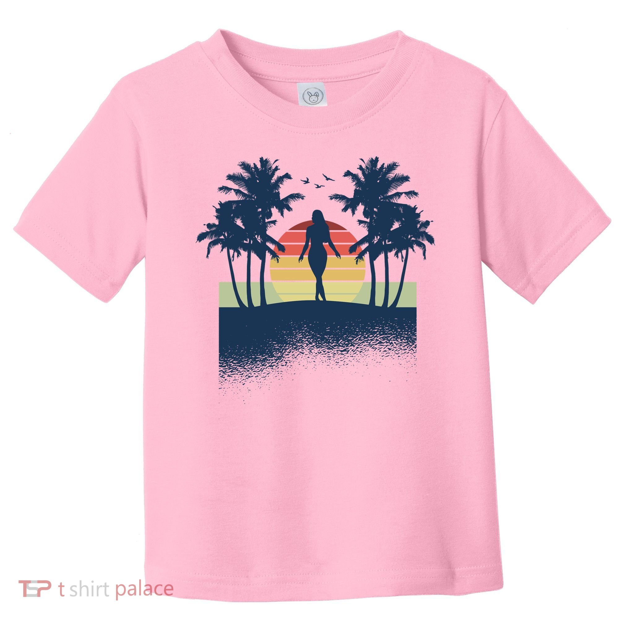 Retro Sunset Tropical Vacation Toddler T-Shirt