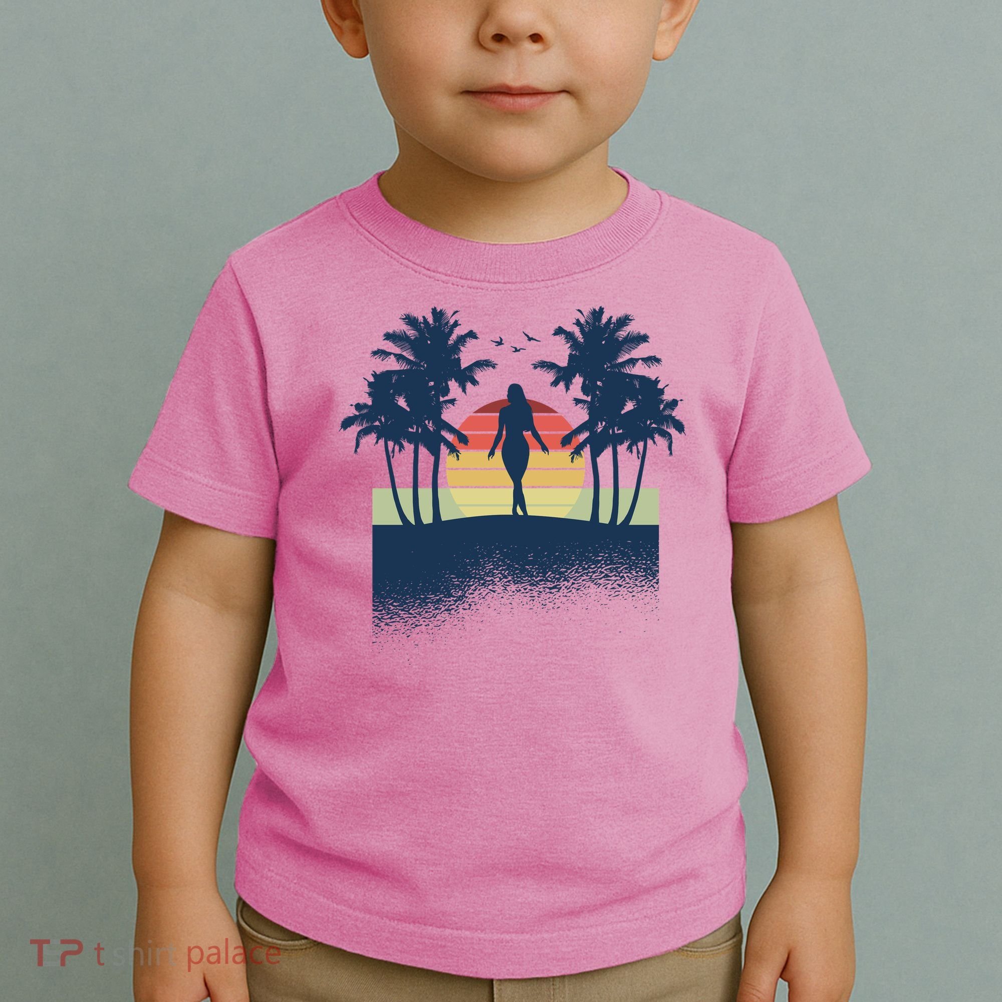 Retro Sunset Tropical Vacation Toddler T-Shirt