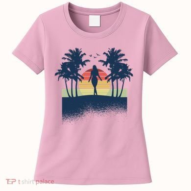 Retro Sunset Tropical Vacation Women's T-Shirt