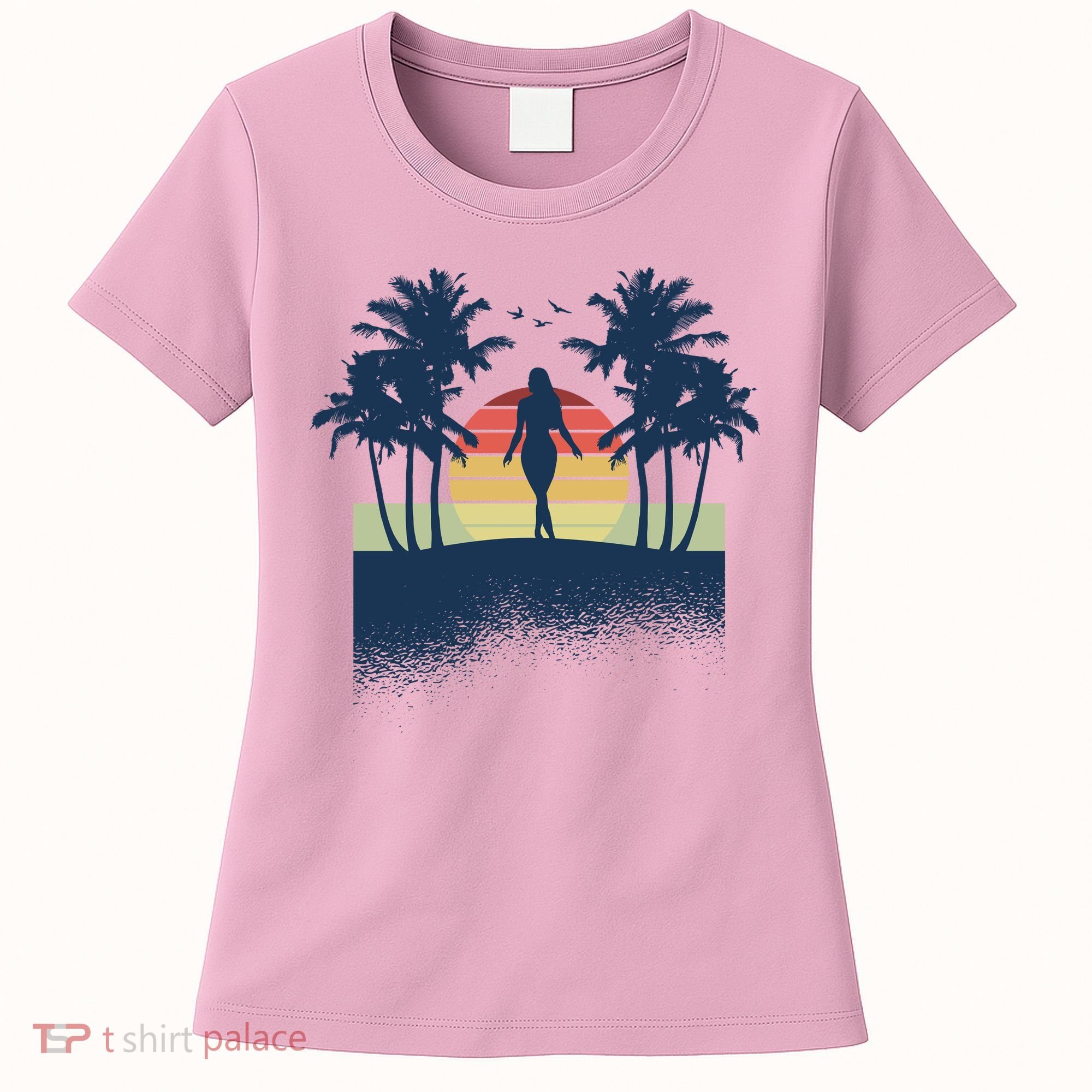 Retro Sunset Tropical Vacation Women's T-Shirt