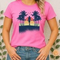 Retro Sunset Tropical Vacation Women's T-Shirt thumb 2
