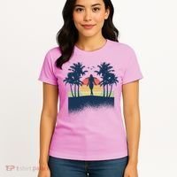 Retro Sunset Tropical Vacation Women's T-Shirt thumb 4