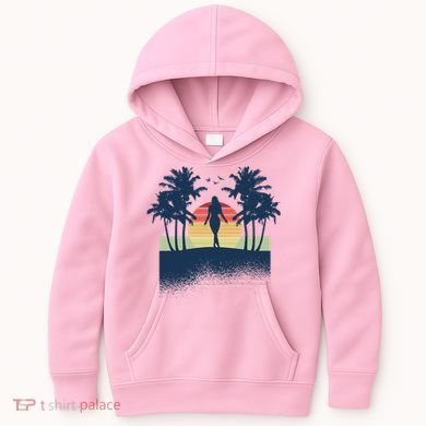 Retro Sunset Tropical Vacation Kids Hoodie