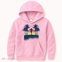 Retro Sunset Tropical Vacation Kids Hoodie thumb 0