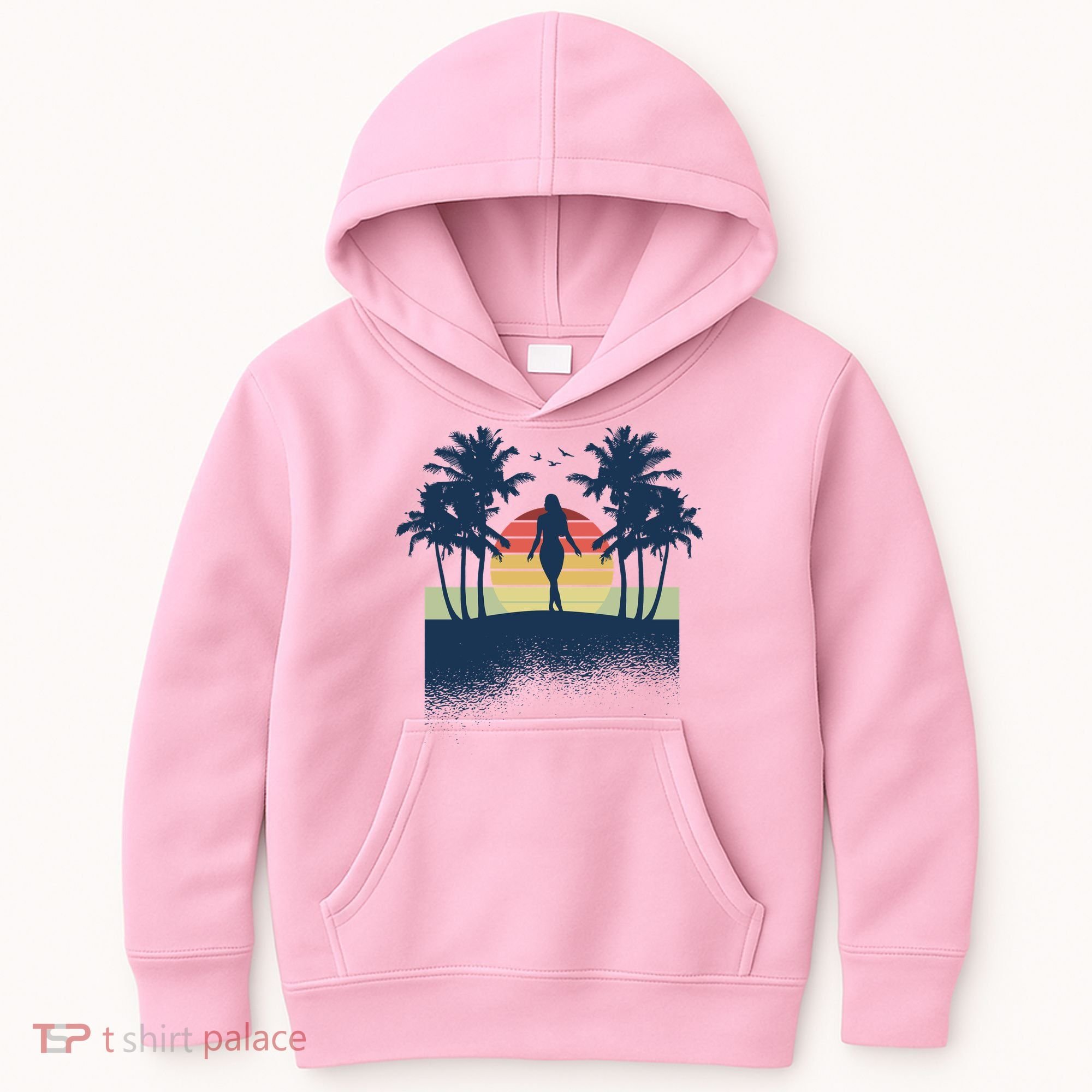Retro Sunset Tropical Vacation Kids Hoodie