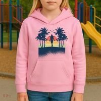 Retro Sunset Tropical Vacation Kids Hoodie thumb 3