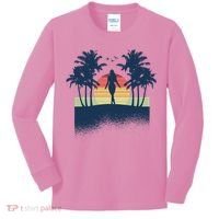 Retro Sunset Tropical Vacation Kids Long Sleeve Shirt thumb 0