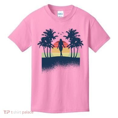 Retro Sunset Tropical Vacation Kids T-Shirt
