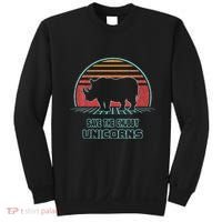 Rhino Save The Chubby Unicorns Retro 80s Style Funny Sweatshirt thumb 0