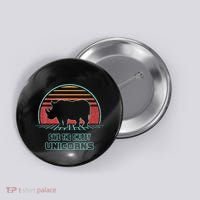Rhino Save The Chubby Unicorns Retro 80s Style Funny Button thumb 0