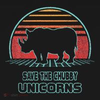 Rhino Save The Chubby Unicorns Retro 80s Style Funny Women's Hoodie thumb 2
