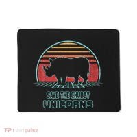 Rhino Save The Chubby Unicorns Retro 80s Style Funny Mousepad thumb 0