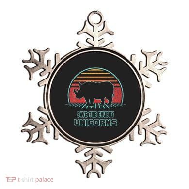 Rhino Save The Chubby Unicorns Retro 80s Style Funny Ornament