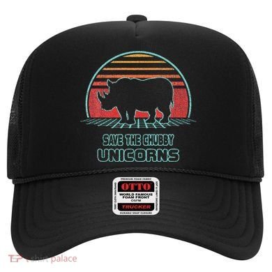 Rhino Save The Chubby Unicorns Retro 80s Style Funny Hat