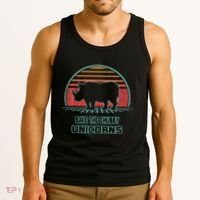 Rhino Save The Chubby Unicorns Retro 80s Style Funny Tank Top thumb 3
