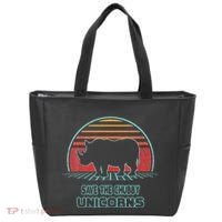 Rhino Save The Chubby Unicorns Retro 80s Style Funny Tote Bag thumb 0
