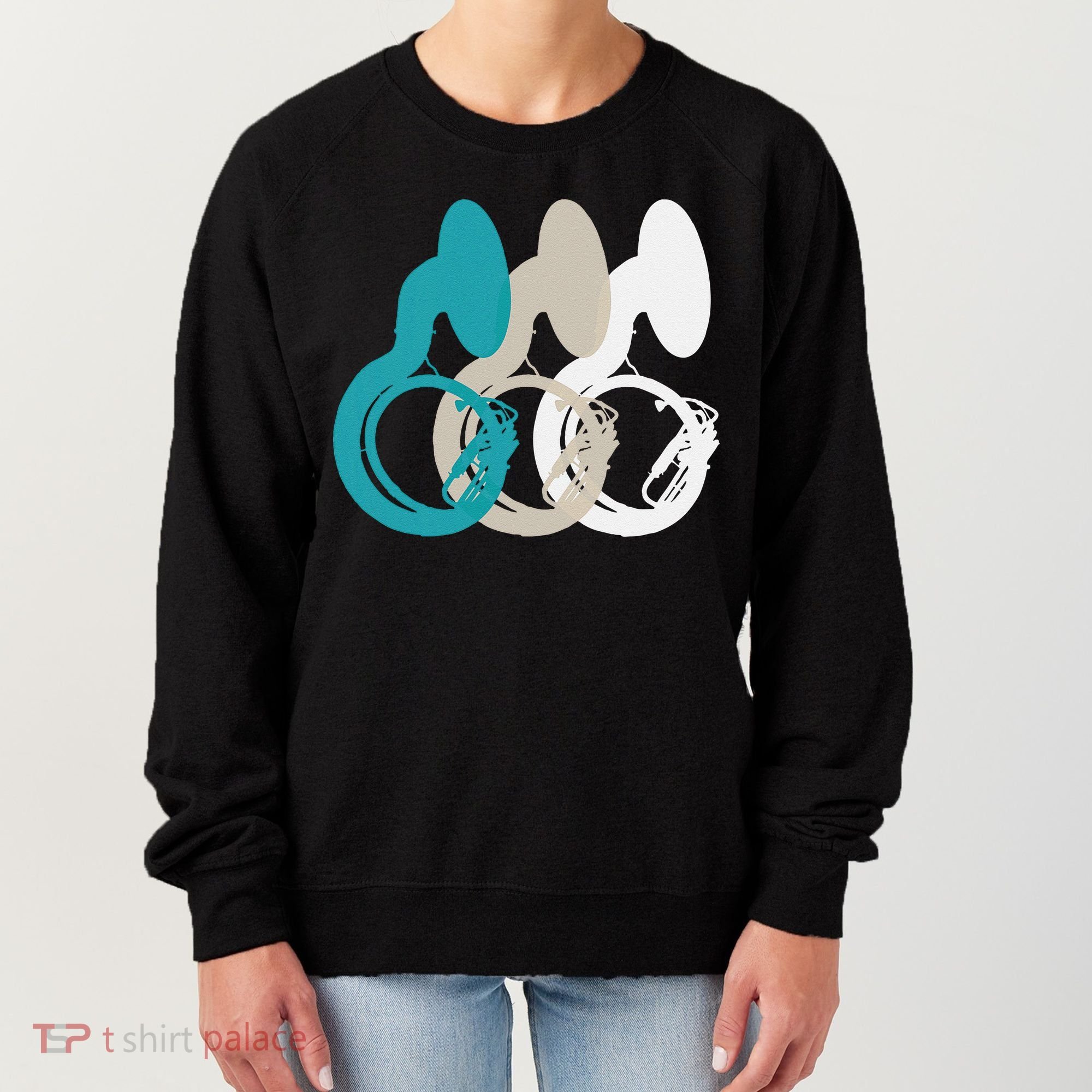 Retro Sousaphone Tuba Music Brass Band Gift Women's Sweatshirt