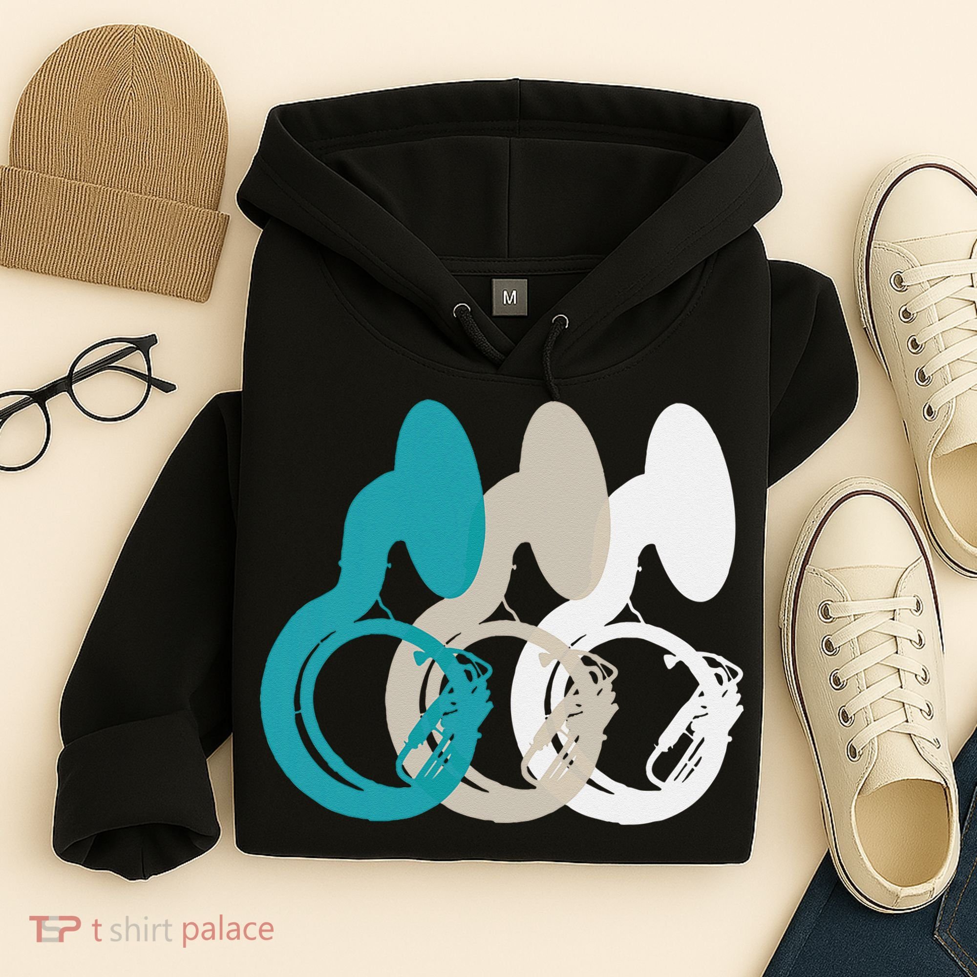 Retro Sousaphone Tuba Music Brass Band Gift Hoodie