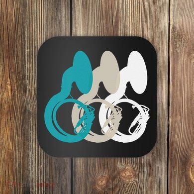 Retro Sousaphone Tuba Music Brass Band Gift Coaster