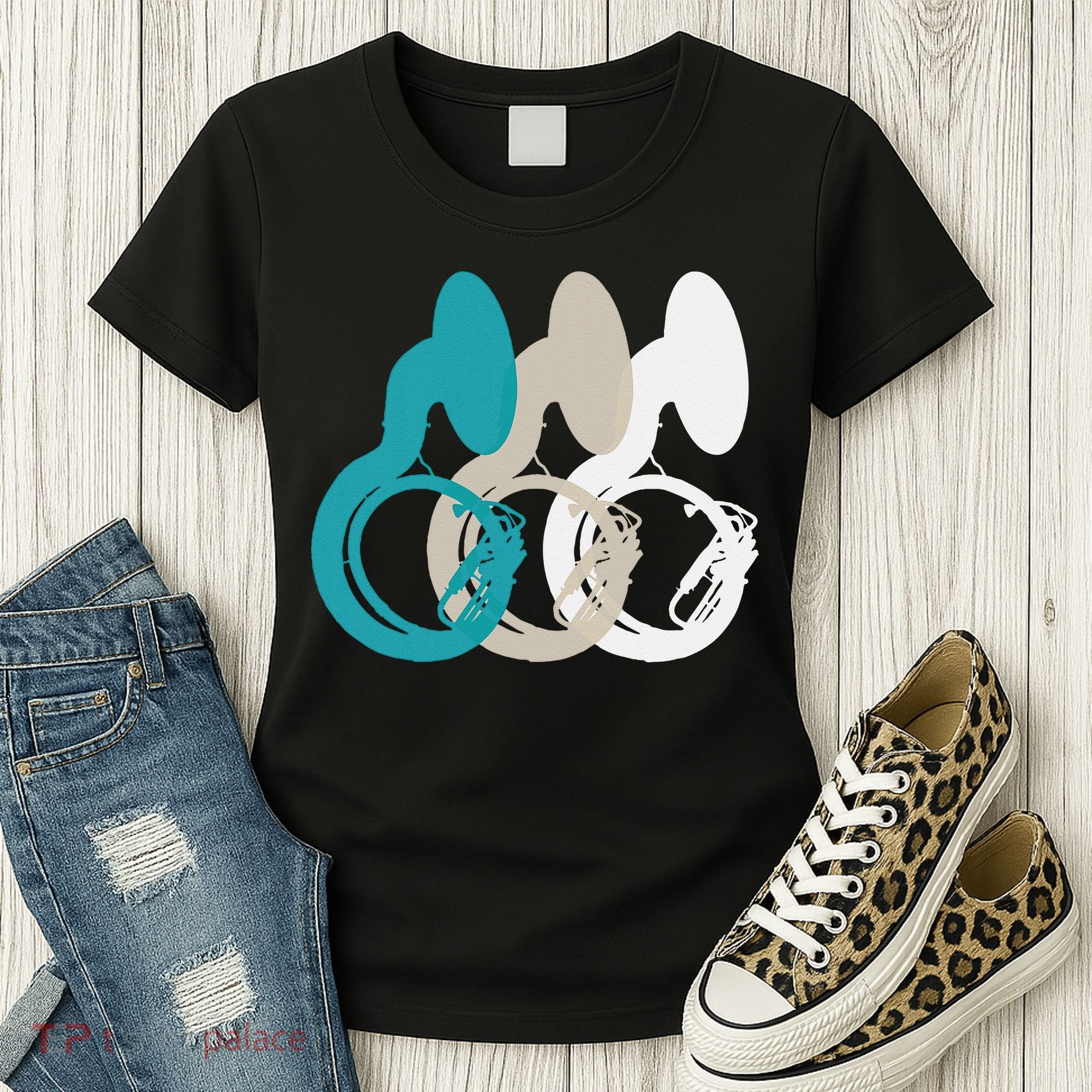 Retro Sousaphone Tuba Music Brass Band Gift Women's T-Shirt