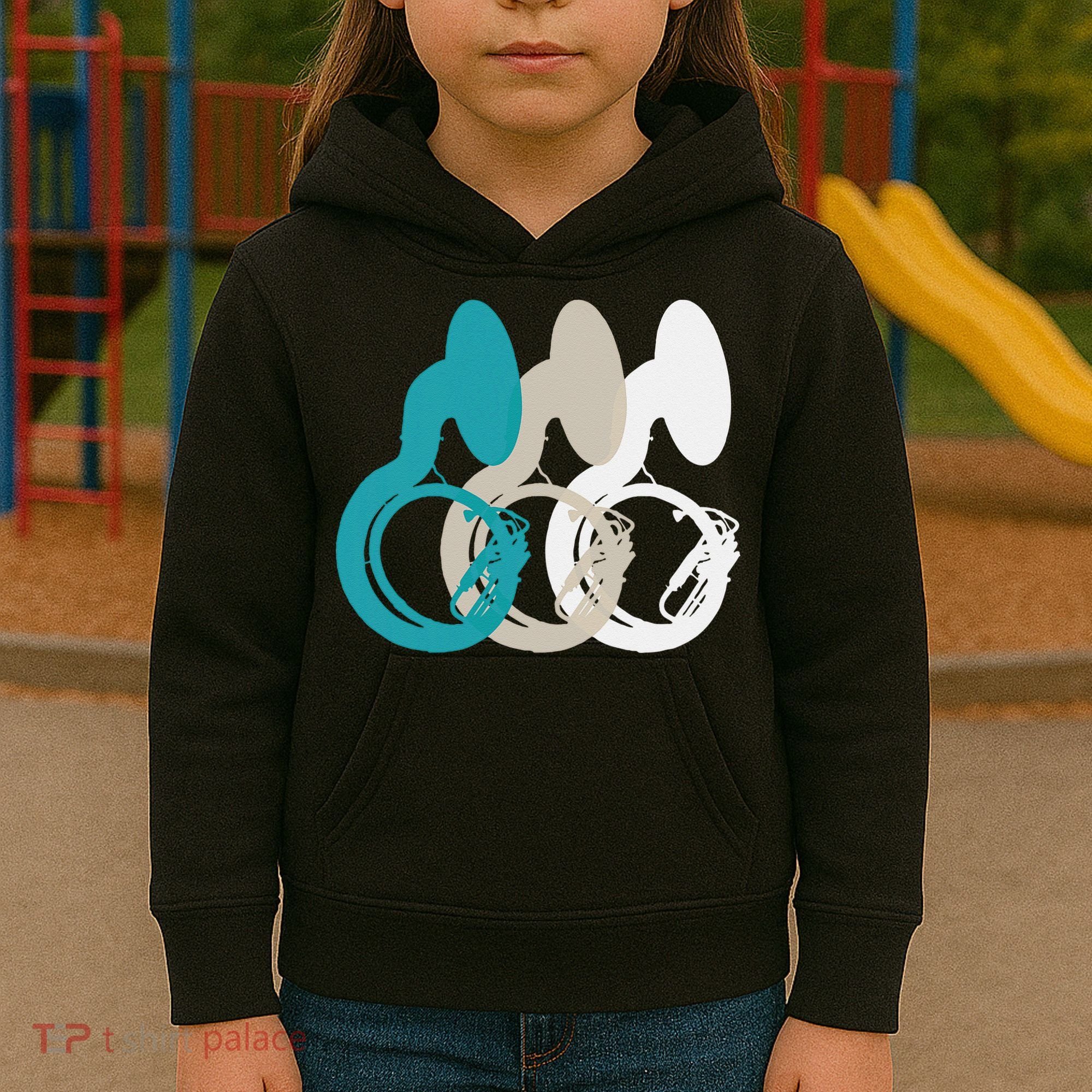 Retro Sousaphone Tuba Music Brass Band Gift Kids Hoodie