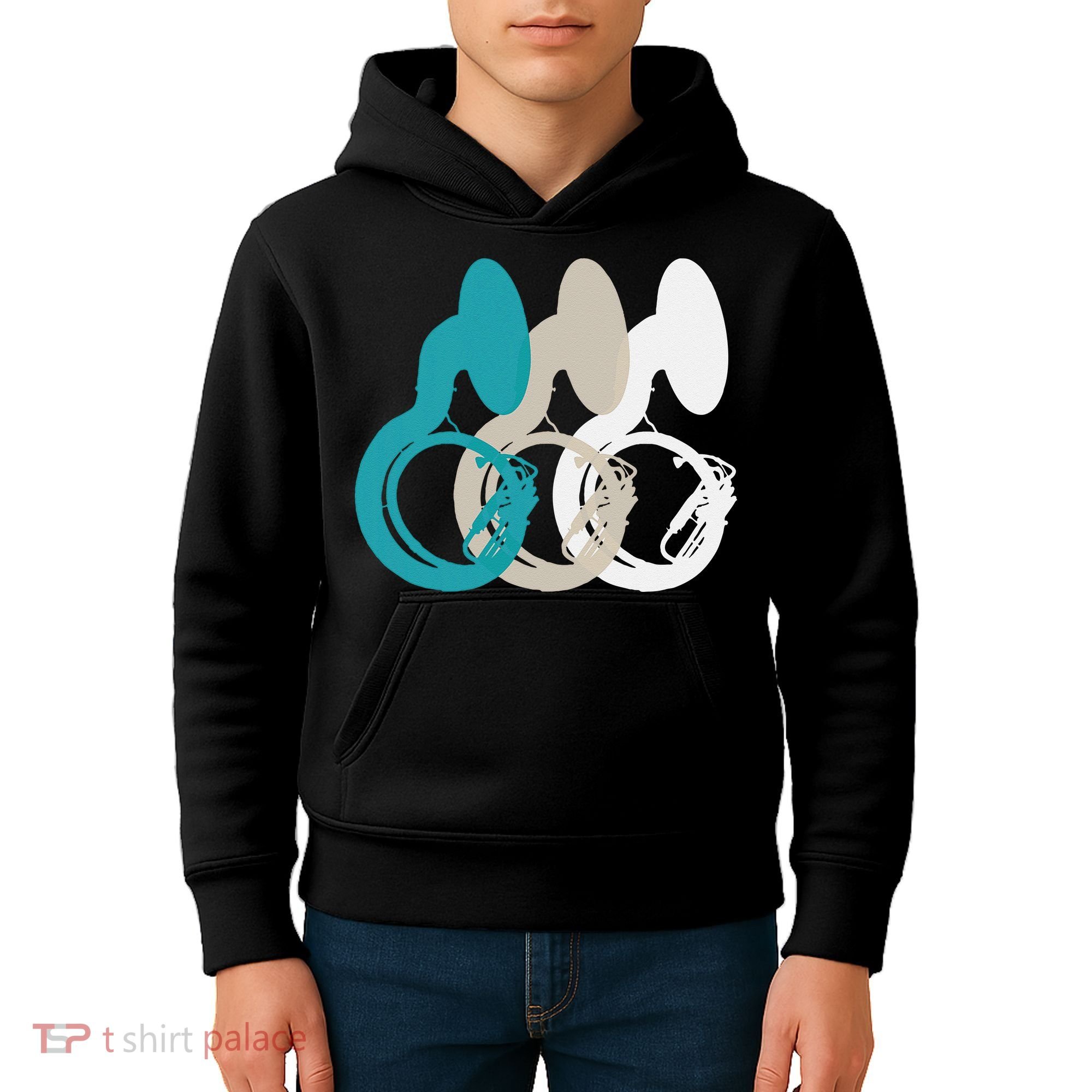 Retro Sousaphone Tuba Music Brass Band Gift Kids Hoodie