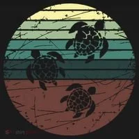 Retro Sea Turtle Doggie Tank thumb 4