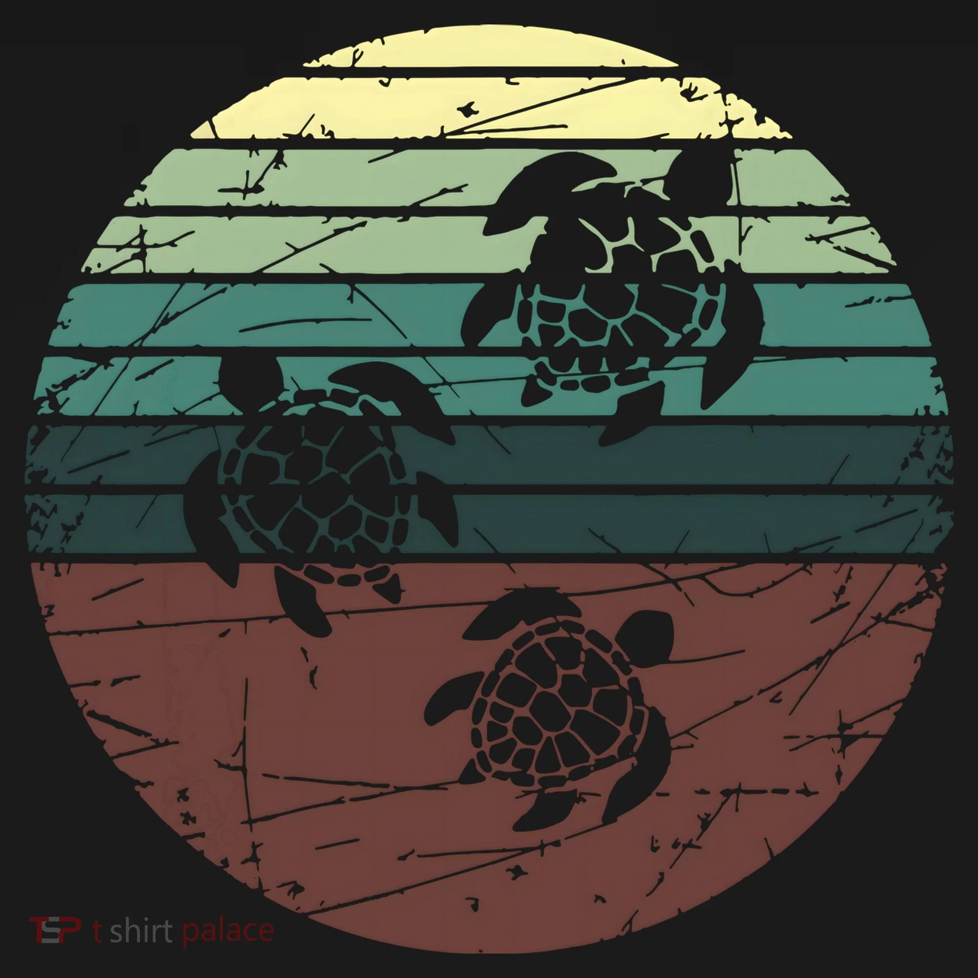 Retro Sea Turtle Doggie Tank