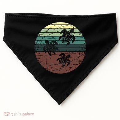 Retro Sea Turtle USA-Made Doggie Bandana