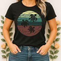Retro Sea Turtle Women's T-Shirt thumb 2