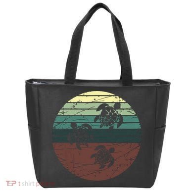 Retro Sea Turtle Tote Bag