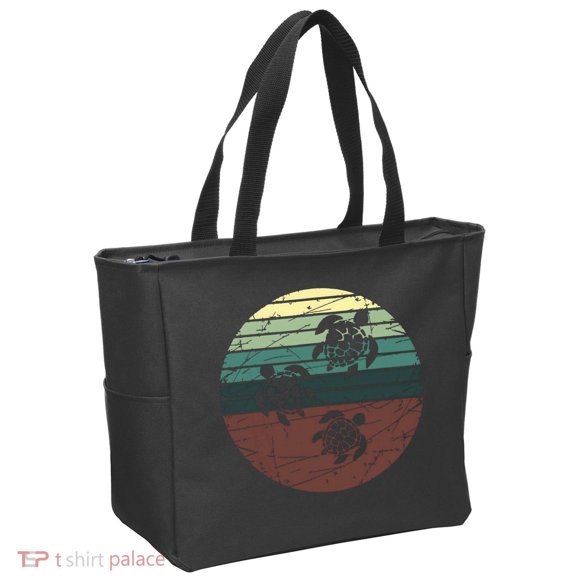 Retro Sea Turtle Tote Bag