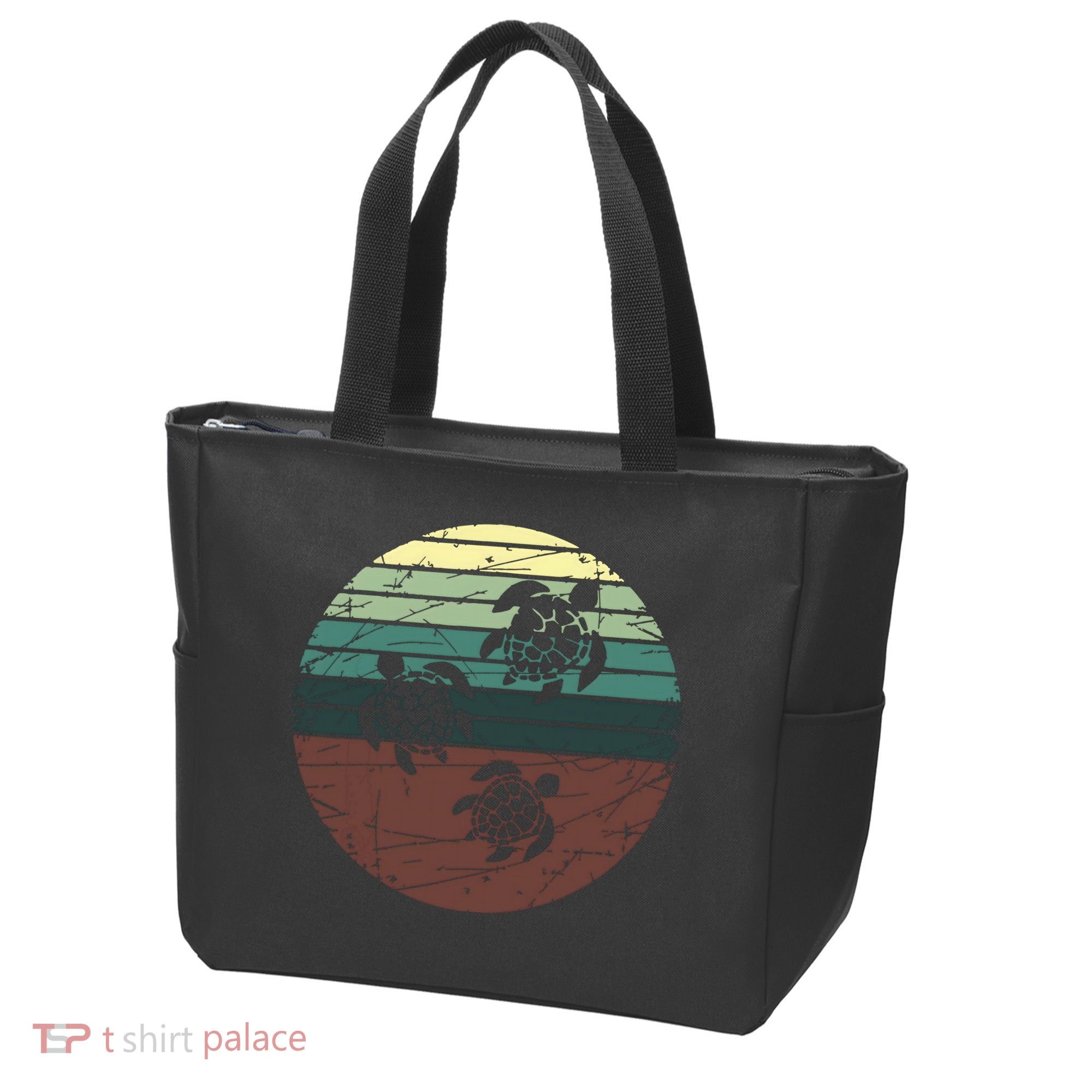 Retro Sea Turtle Tote Bag