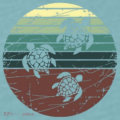 Retro Sea Turtle Sueded Cloud Jersey T-Shirt