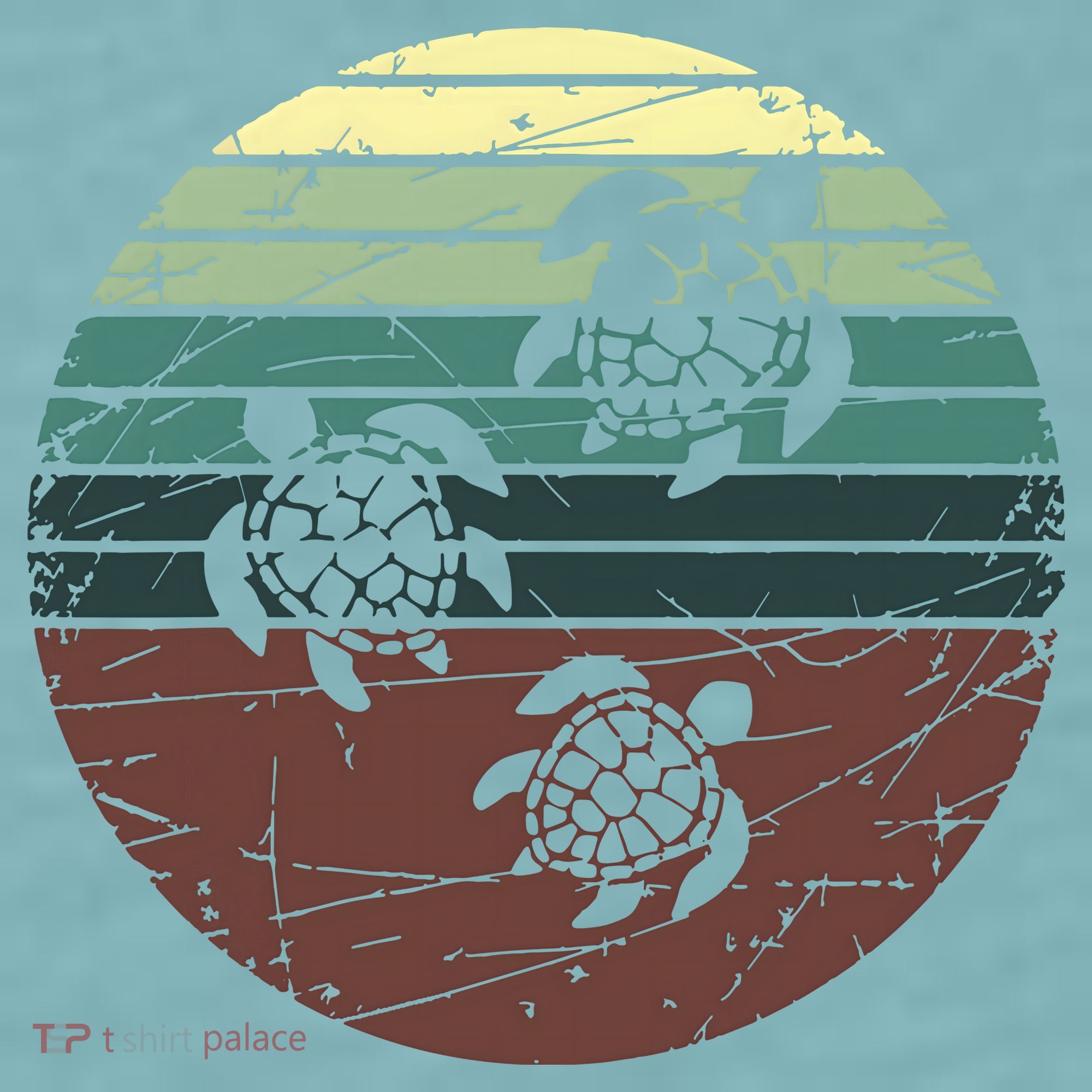 Retro Sea Turtle Sueded Cloud Jersey T-Shirt