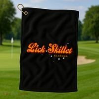 Retro Small Town Alabama Lick Skillet Golf Towel thumb 1