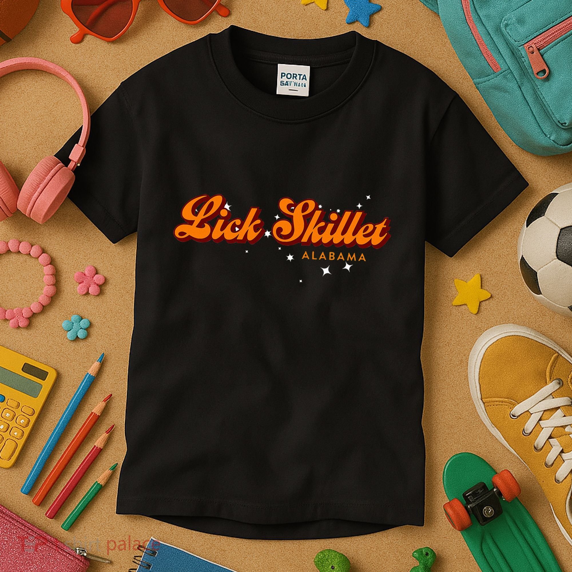 Retro Small Town Alabama Lick Skillet Kids T-Shirt