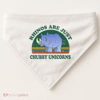 Rhino Save The Rhinos Are Just Chubby Unicorns USA-Made Doggie Bandana thumb 0