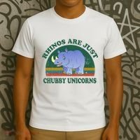 Rhino Save The Rhinos Are Just Chubby Unicorns T-Shirt thumb 3