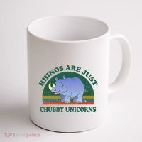 Rhino Save The Rhinos Are Just Chubby Unicorns Coffee Mug thumb 1